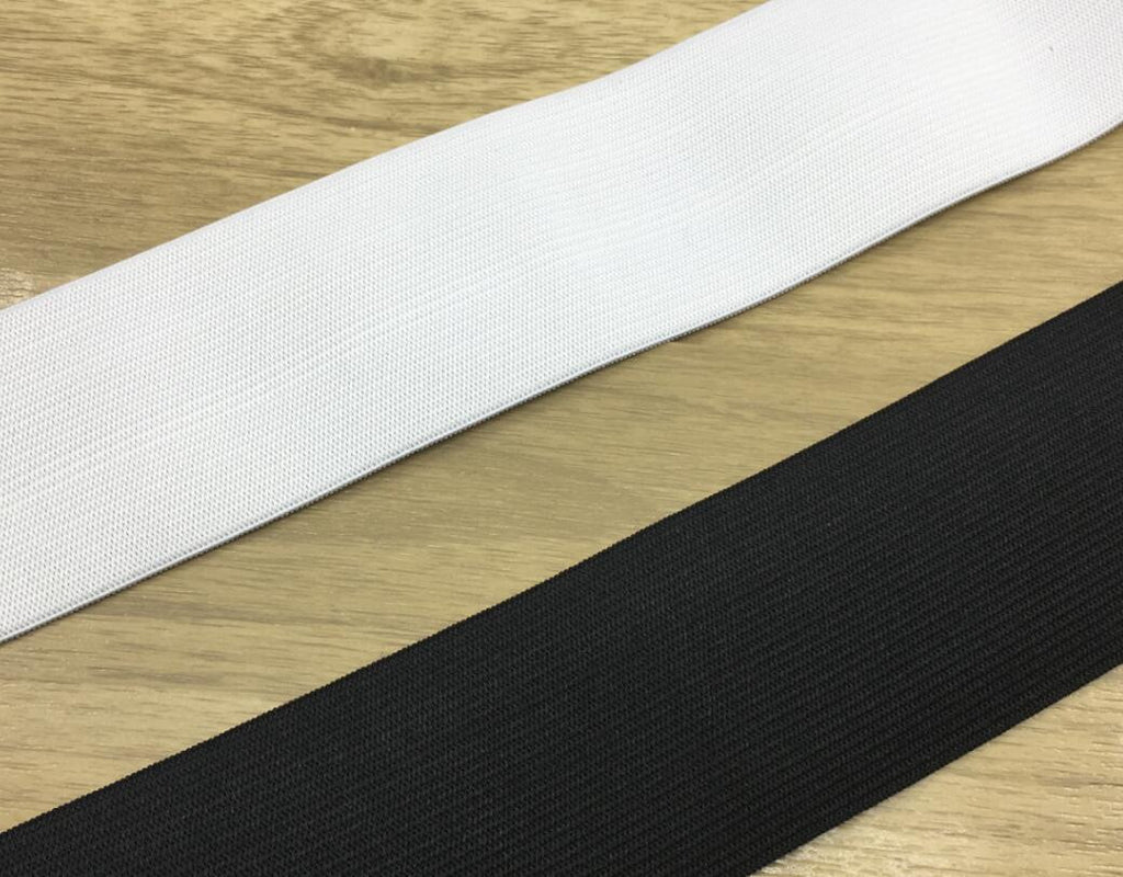 3 inch (75mm) Heavy Stretch Black and White Knit Elastic Band